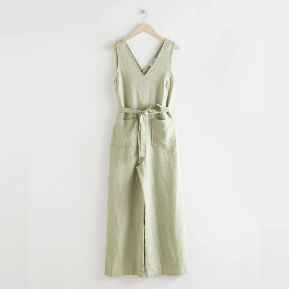 NWT & Other Stories Oversized Belted Linen Jumpsuit - Picture 1 of 5